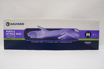 Halyard 44993 SafeSkin Purple Nitrile Max Powder-Free Exam Gloves M -Box of 50